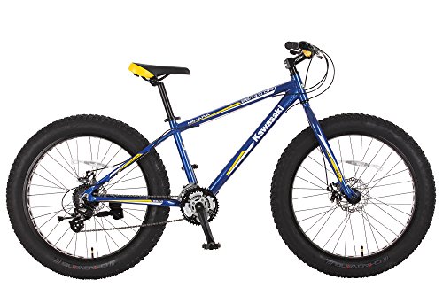 Kawasaki mihari fat tire bike, aluminum, 26x4 inch wheels, blue/y…