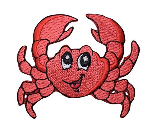 Crab Iron on Embroidered Patch
