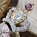 So Beauty Popular Fashion Crown Designs Ladies Girls Gorgeous Gold Mixed Metal Rhinestone Finger Tip Nail Rings#2