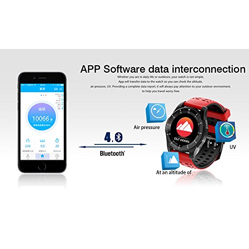 Boofab GPS Smart Watch,Bluetooth IP68 Waterproof Sports Fitness Activity Watch with Global Positioning System,Heart Rate,Blood Pressure,Compass,Pedometer for IOS Iphone,Android (Yellow)