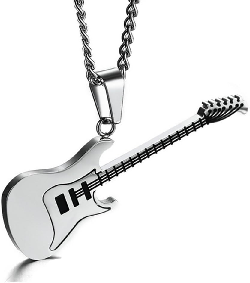 Daisy Jewelry Men Women Stainless Steel Music Jewelry R&B Rock Electric Guitar Bass Pendant Necklace
