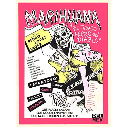 Marihuana Story 1950's Anti-weed Drugs Advertising Canvas Wall Art Print