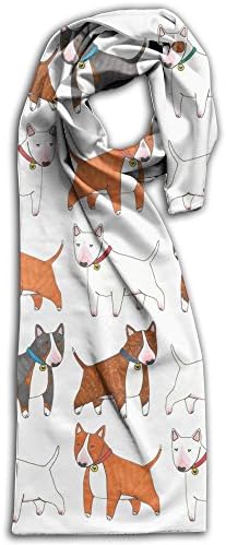 Ameoni Lovely Bull Terrier Dog Animals Unisex 100% Polyester Scarf Soft Shawl Fashion Scarves