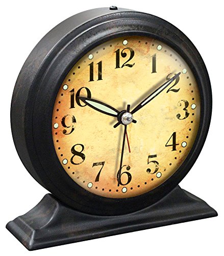 Infinity Instruments 5.75 inch Black Metal Alarm Clock Boutique by