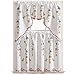 GOHD 3pcs Farmhouse Kitchen Cafe Curtain Set Air Brushed by Hand of Flowers and Butterfly Design on Thick Satin Fabric (Daisy Swing)