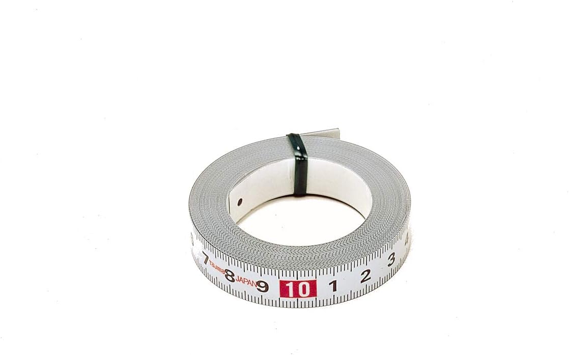 Tajima PIT30R Tape Measure (Length 3 m, Width 13 mm, with Reverse Scale, Tape Measure with Self-Adhesive Backing)