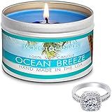 Jackpot Candles Surprise Size Ring Ocean Breeze Jewelry Candle Travel Tin
