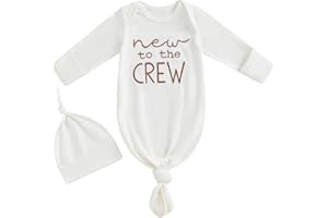 AYALINGGO Newborn Boy Girl Coming Home Outfit Baby Infant Sleeper Gown Nightgown Outfits Cute Fall Winter Pajamas and Hat