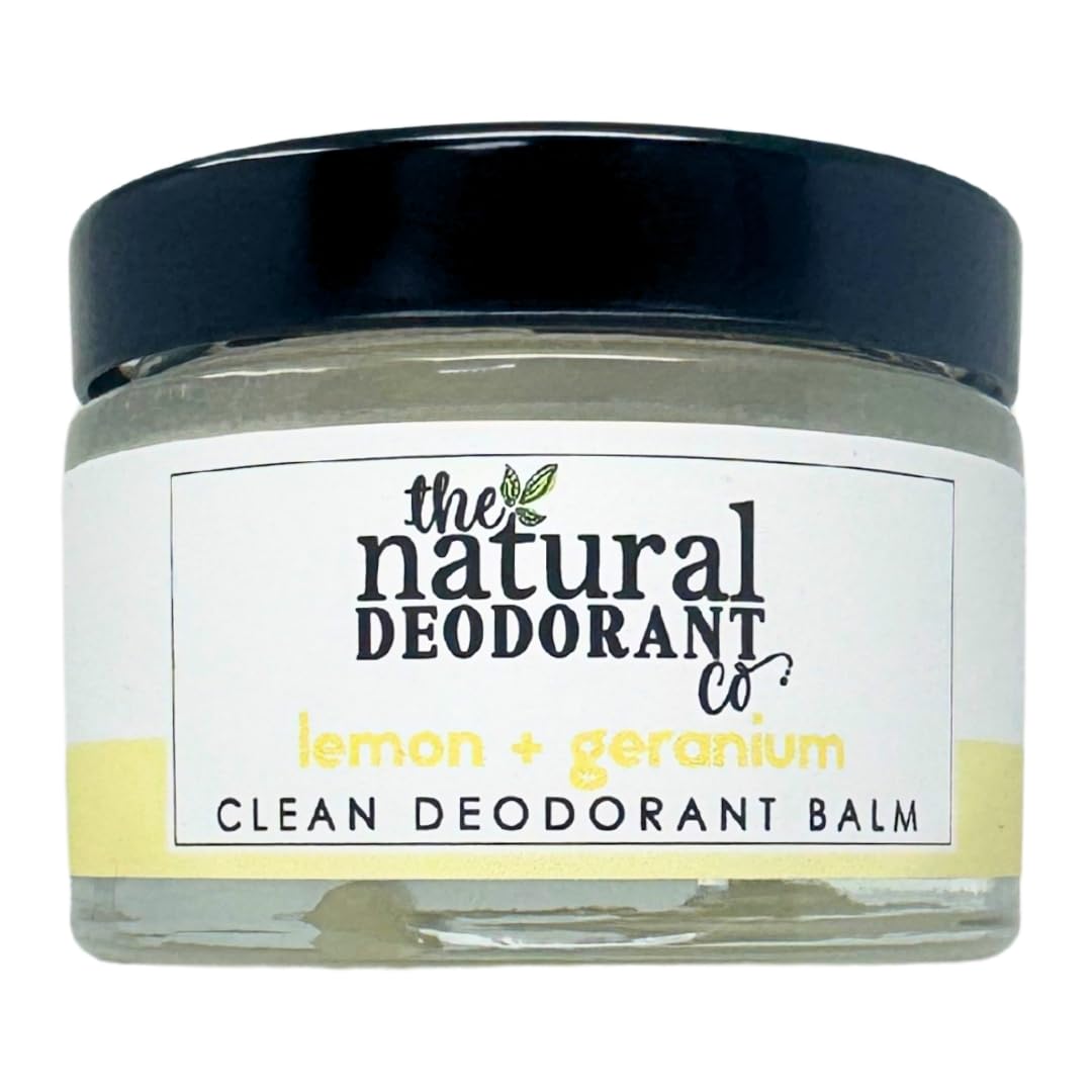 The Natural Deodorant Co, Clean Deodorant Balm Lemon & Geranium 55g, Aluminium Free, Plastic Free, All Day Protection