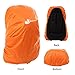 Jepeak Waterproof Backpack Rain Cover, 25L-35L Daypack Rainproof Dustproof Protector Raincover (Elastic Adjustable) for Hiking Camping Traveling, Orange
