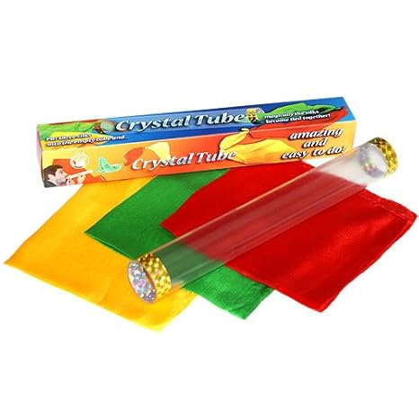 Crystal Silk Tube Zaubertrick, Gehorsame Tücher, Bunte Seidentücher verknoten Sich in glasklarer Röhre, Tuch-Zauberei für Deinen Zauberkasten, Zaubern Lernen, Zauberartikel, Seidentuch-Verkettung