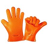 Vervetie Barbecue Gloves Heat Resistant Silicone Cooking Gloves for Grill BBQ - Oven Mitts Potholder for Kitchen, Baking