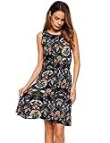 Zeagoo Women Casual Floral Print Fit And Flare Summer Short Mini Dress