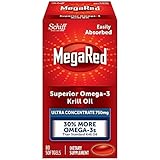 MegaRed 750mg Ultra Concentration Omega-3 Krill Oil - No fishy aftertaste as with Fish Oil, 80 softgels