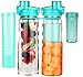 Great Gear Fruit Infuser Water Bottle 25 oz Leak Proof Flip-top Sport Water Bottle BPA-Free Tritan 25 Oz (Turquoise)