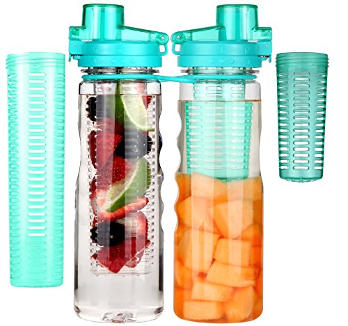 Great Gear Fruit Infuser Water Bottle 25 oz Leak Proof Flip-top Sport Water Bottle BPA-Free Tritan 25 Oz (Turquoise) Great Gear Fruit Infuser Water Bottle 25 oz Leak Proof Flip-top Sport Water Bottle BPA-Free Tritan 25 Oz (Turquoise)