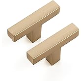 Ravinte Champagne Bronze Cabinet Handles Cabinet Pulls Single Hole 10 Pack | Zinc Alloy, Slim Square Bar Grip, Smooth Drawer Pull Feel, Kitchen Cabinet Update, For Cupboards, Dressers, Drawers, Hardware