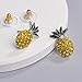Lux Accessories Fruit Cocktail Pave Pineapple Stud Earrings
