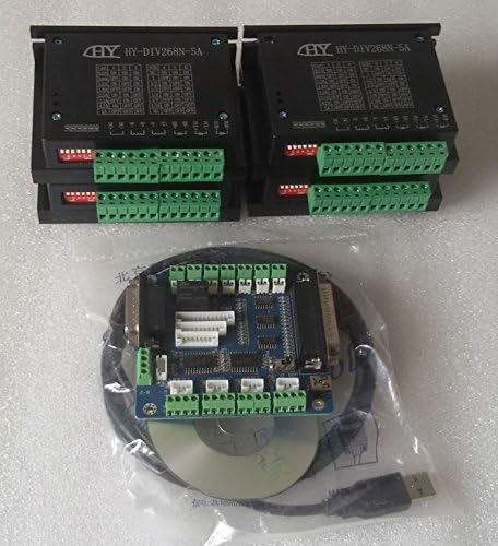 MACH3 CNC Router 4Axis Kit,TB6600 4 Axis 0-5A Stepper Motor Driver Controller kit + one 5 axis breakout board