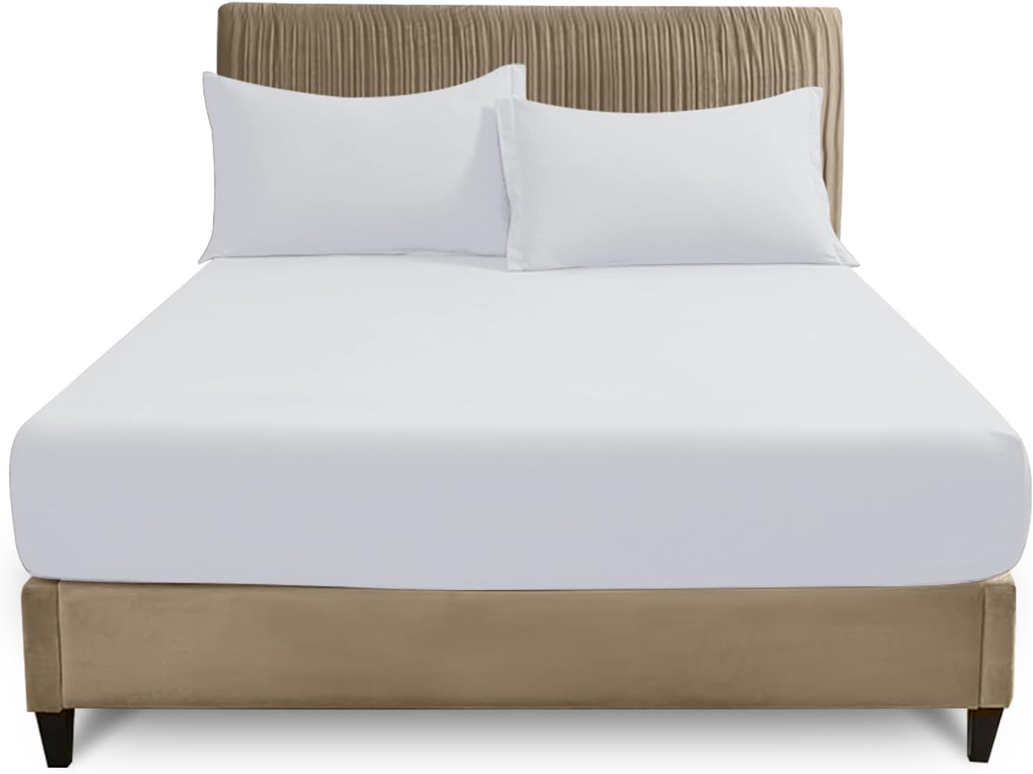 Easy Care King Size Fitted Sheets, Polycotton Extra Deep Fitted Bed Sheets, Hypoallergenic White 10"/25cm Soft Touch Fitted Sheet