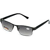 V.W.E. Metal Rectangular Progressive No Line Reading Glasses Tri-Focal Reader Outdoor Sunglasses