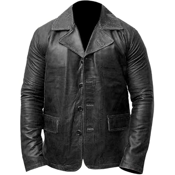 Men's Black Dead Arthur Genuine Leather Morgan Coat Blazer