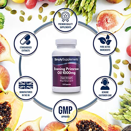 Super Strength Evening Primrose Oil 1000mg | 120 Capsules | May Support Heart Health and Circulation
