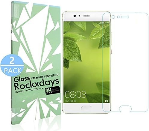 Huawei P10 Plus Screen Protector,Rockxdays [2 Pack][Tempered Glass] Screen Protector [0.25mm Ultra Thin 9H Hardness 2.5D Round Edge] [Anti-scratch] [no bubbles][Easy Installation]for Huawei P10 Plus