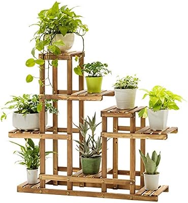 HBY Soporte De Exhibición De Macetas De Madera Maciza Para El ...