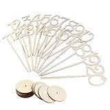 BestOffer Wedding Table Numbers 1-20 Wooden Table Numbers Party Card Holder Wood Centerpiece Banquet Set