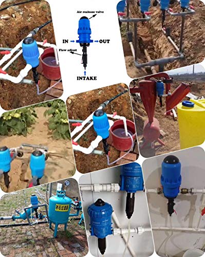 0.2% -2% Water Powered Flow Dosing Pump Hydraulic Chemical Fertilizer Injector Proportioning Dispenser Liquid Diluent Doser Proportioner for Drip Irrigation Mixer Hose Livestock Farm (0.2%:2% 4℃-30℃) - Thumbnail 6