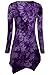 DJT Women's Tie Dyed Hankerchief Hemline Tunic Top X-Large Purple