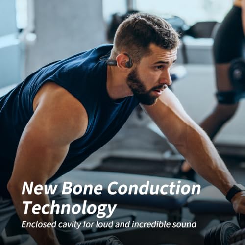 CXK Bone Conduction Headphones Bluetooth 6.0 Open Ear Wireless with Mic | Premium Loud Sound, 10-Hour Playtime, IPX6 Waterproof, Lightweight Bone Conduction Earbuds for Running, Cycling, Walking