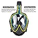 Snorkel Mask Foldable - Greatever 180° Panoramic View Free Breathing Full Face Snorkeling Mask with Camare  Mount, Dry Top Set Anti-fog Anti-leak for Adults & Kids, Black Color& L-XL Size 