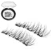 ICYCHEER Magnetic False Eyelashes, 3D Black Triple Magnetic, Ultra Thick Ultra Solf And Long For Entire Eyes, Glamorous, Natural Look, Handmade Reusable Three Magnet Eyelashes (Black) 1 Pair/4Pcs