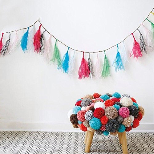 Pom-pom Maker,ZWZCYZ 4 Different Sizes Pompom Maker Fluff Ball Weaver Needle Craft DIY Wool Knitting Craft Knitting Wool Tool Kit with Thread Cutter Scissors 5 Pieces - Thumbnail 6
