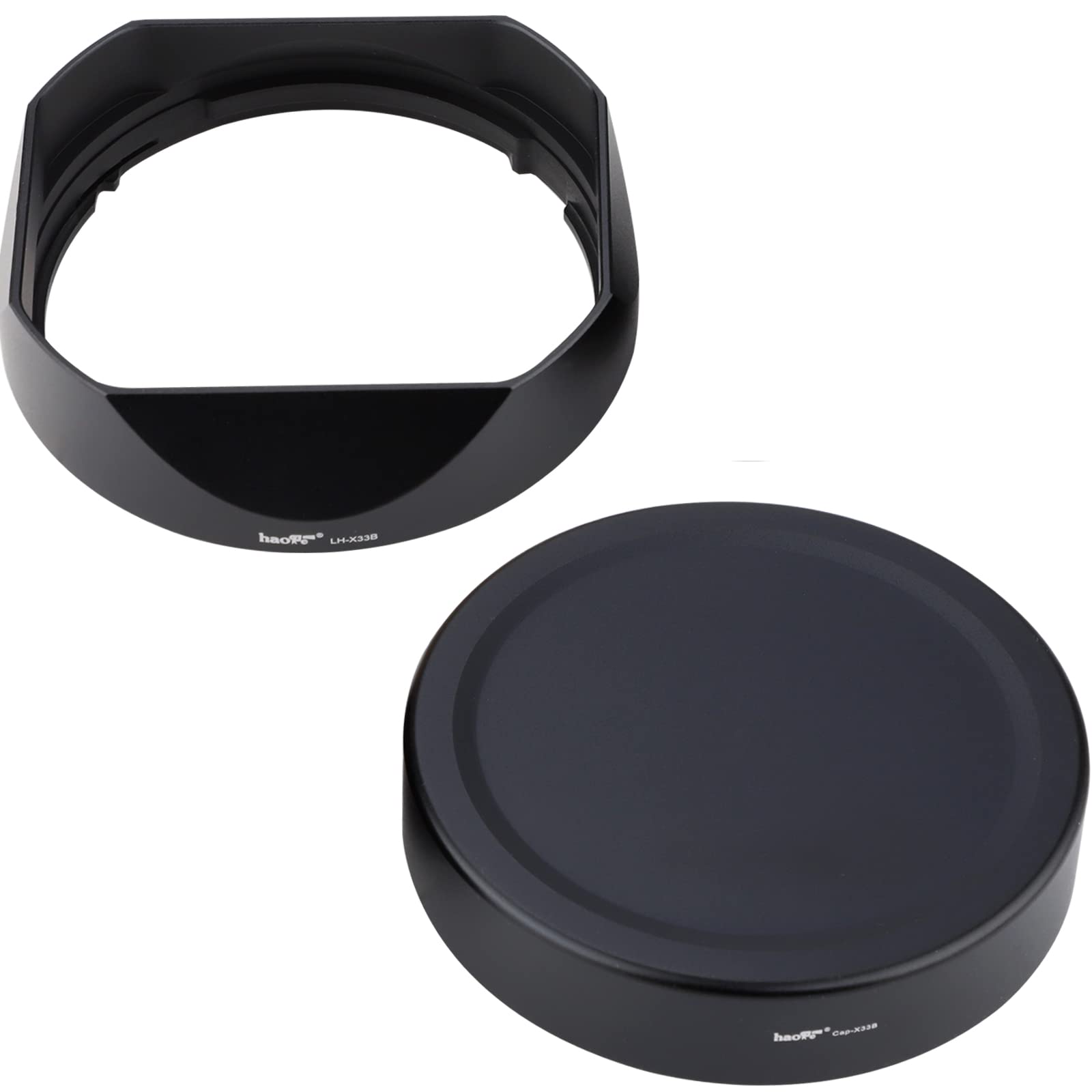 Haoge Square Metal Lens Hood for Fujifilm XF16-50mmF2.8-4.8 R LM WR,Fuji XF 23mm F1.4 R LM WR,Fujinon XF33mmF1.4 R LM WR Lens, XF33mm/F1.4 Lens Bayonet Shade LH-X33B with Metal Cap