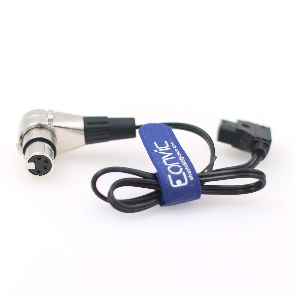 Eonvic D-Tap Male to 4 Pin XLR Female Right Angle Adapter Power Cable for DSLR Camcorder (Straight Cable)