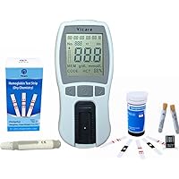 Healthcaretuye Hemoglobin Meter Hemoglobin Test Meter Hemoglobin Test Kit Analyzer + 75pcs Strips, Blue