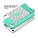 ULAK iPod Touch 7 Case, iPod Touch 6 Case, Slim Fit Dual Layer Hard PC Back+TPU Shockproof Interior Protective Case Cover for Apple iPod Touch 5th/6th/7th Generation, Minimal Mint Stripes