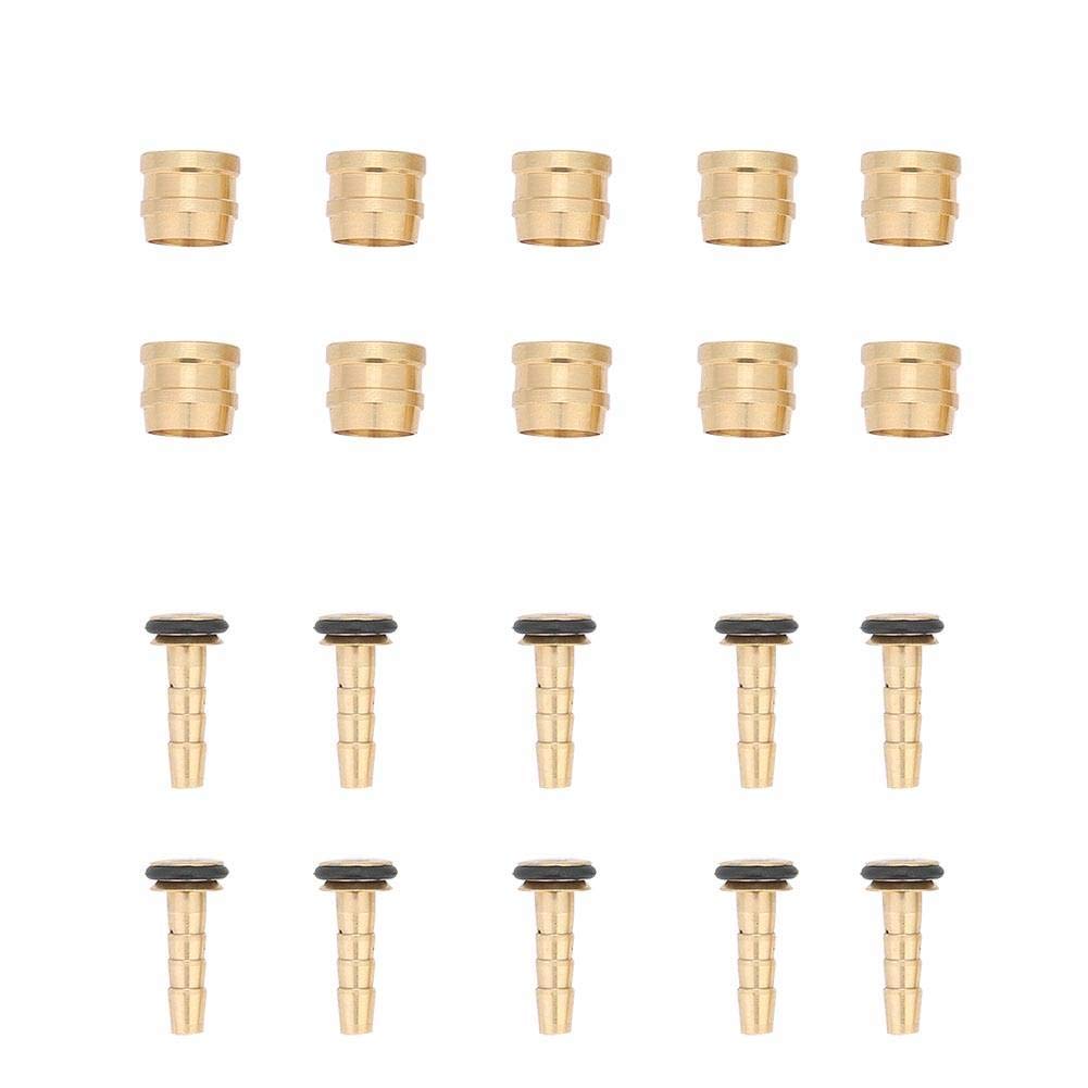 10 Set Brake Olive Insert, Bike Olive Hose Fittings Bicycle Brake Olive and Connecting Insert Kit, Mountain Bike Hydraulic Disc Brake Hose Olive and Barb Brake Brass Connecting Insert