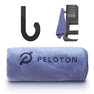 Naisi Towel Rack Hanger Hook + Microfiber Sport Towel Set for Peloton Bike (Grey)