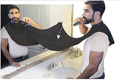 Facelink Beard Catcher Apron Beard Bib Beard Cape for Shaving,Trim Your Beard In Minutes Without The Mess,Black