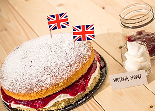Topoox 100 Pack British Flag Party Cupcake Picks Toothpick Flag Dinner Flags Cake Toppers Decorations - Thumbnail 5