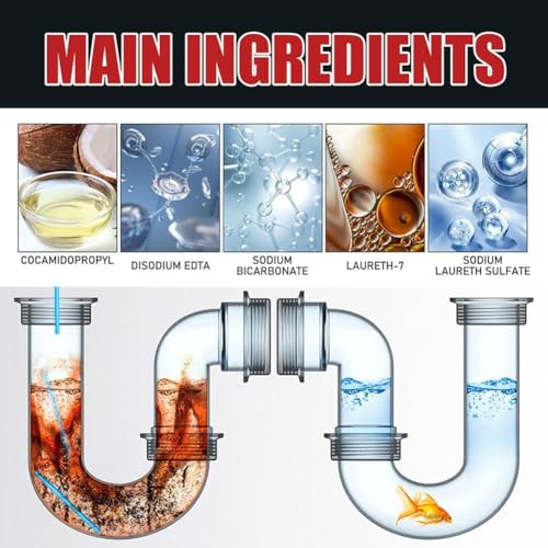 Terrifi Drain Clog Remover, Kitchen Granules Cleaner, Unclogs Grease Or Cooking Oil Blockages, Hair Powerful Cleaner For Clogged Sink, Fast Acting, Safe All Pipes