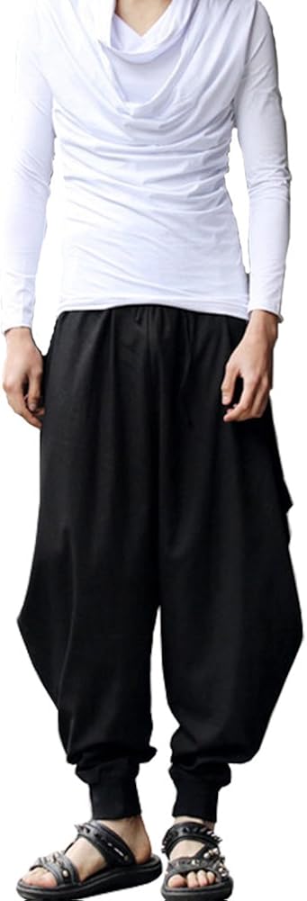 ONTTNO Men's Floral Stretchy Waist Casual Ankle Length Pants (Black) at  Men’s Clothing store