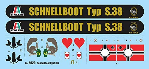 Italeri 5620 German WWII Schnellboot S-38 Torpedo Boat (S-Boot), Armed with 4 cm Flak 28 (Bofors) - Fully Upgraded Moulds 1:35 Scale (Includes Over 600 Detailed Parts)