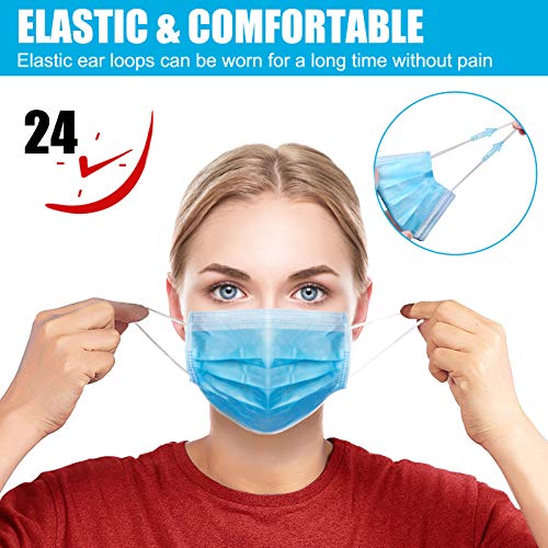 50 Pcs Disposable Face Masks, Acewin 3Ply Face Mask, Breathable Facial Mask With Elastic Ear