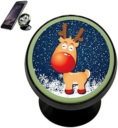 Christmas Cartoon Elk Magnetic Phone Car Mount Holder Noctilucent Mobile Cradle Stand Universal 360 Â° Rotating Car Dashboard Support Cell Phone Kit Gadget