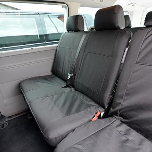 UK Custom Covers SC212B-SC213B Tailored Heavy Duty Waterproof 2nd Row Seat Covers (Single/Double) Black - To Fit VW Transporter T5/T5.1 Kombi 2003-2015
